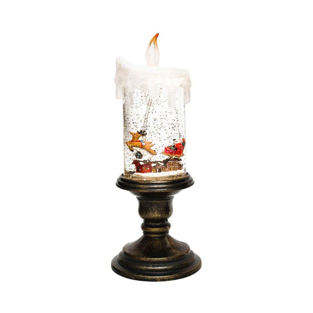 Luminária Vela Musical Papai Noel 26Cm