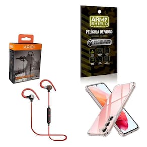 Kit Capinha Samsung S23 Plus Fone Bluetooth E Película 3D