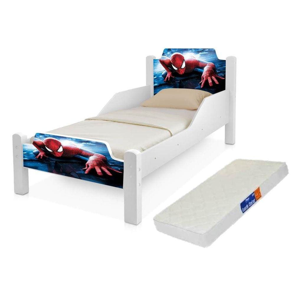 Mini Cama e Colchão Infantil de Personagem Spider Mem
