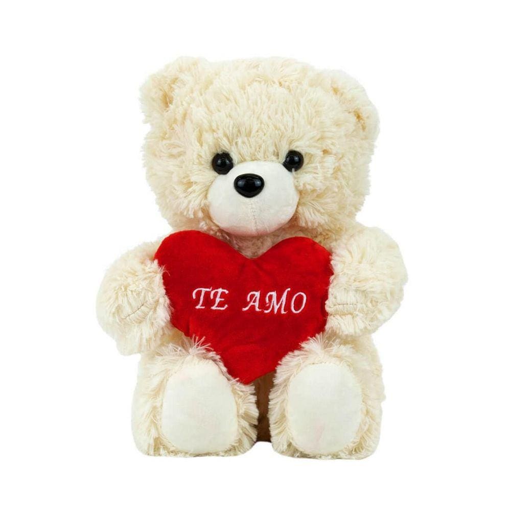 Urso Branco Coração Te Amo 30Cm - Pelúcia