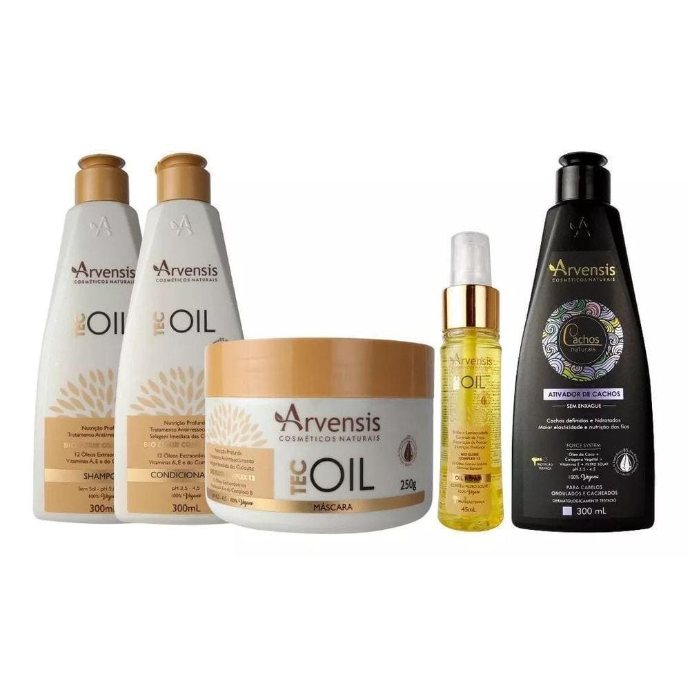 Kit Shampoo+ Cond + Máscara+ Óleo Tec Oil +Ativador Arvensis