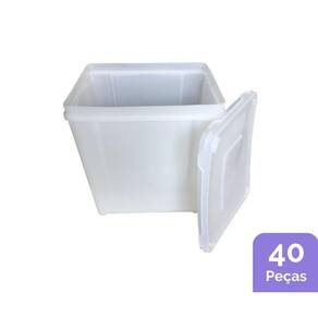 Pote Retangular 10L Pra Sorvete - Kit 40 Peças