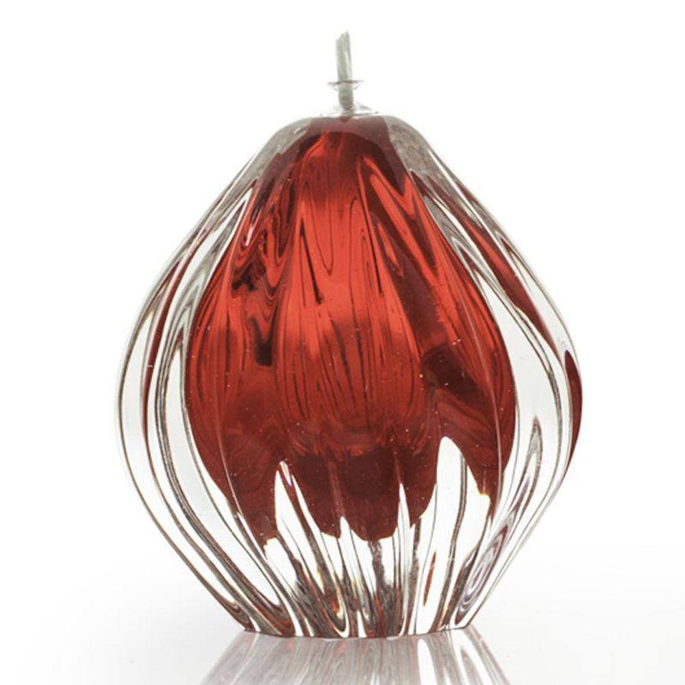 Lamparina Em Cristal Murano Vermelho - São Marcos 12Cm