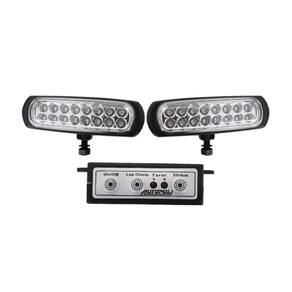 Farol de Milha Strobo Slim 16 Leds Amarelo Corpo Preto
