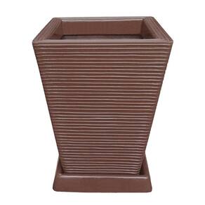 Vaso D Planta Decorativo Polietileno 45X35 + Prato Chocolate