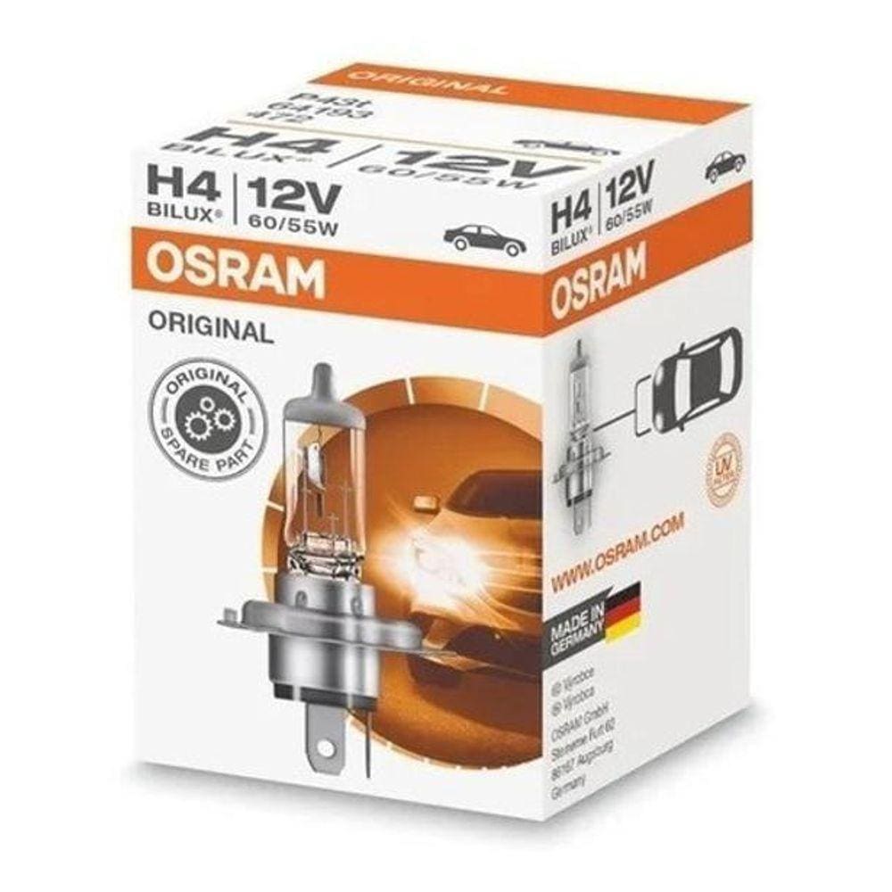 Kit Com 10 Lampadas Osram Classic H4 Amarela Comum