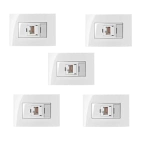 5 Pc Tomada Para Moveis Margirius Rj45 Branca Informática C