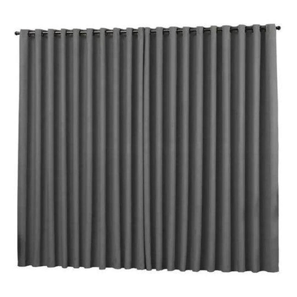 Cortina Para Sala Em Tecido Semi Blackout Cinza 4,00X2,80