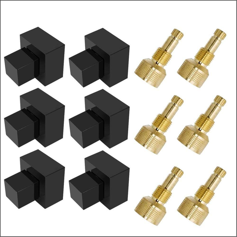 Kit 06 Acabamento Gaveta Preto Quadrado 1.1/2 E 1.1/4 Docol