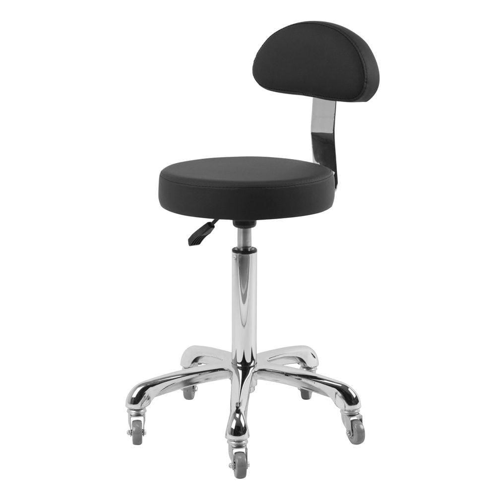 Mocho Com Encosto E Rodas New Standard Estek Estética Preto