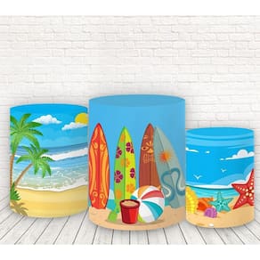 Trio De Capas Cilindros 3D Sublimado Praia Fcc-169
