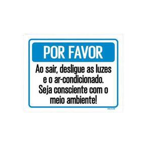 Kit 5 Placas Por Favor Desligue Luzes Meio Ambiente