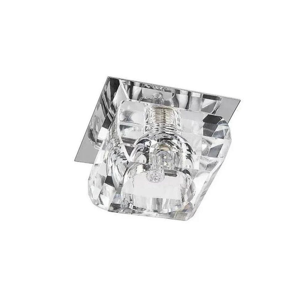 Kit 11 Spot De Vidro Cristal Base Quadrada Inox Ac661Q