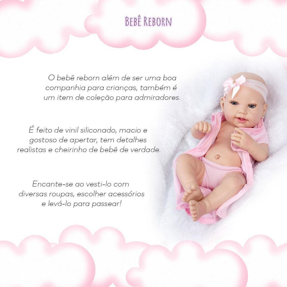 Boneca Menina Bebê Reborn Realista Pode Dar Banho + 18 Itens