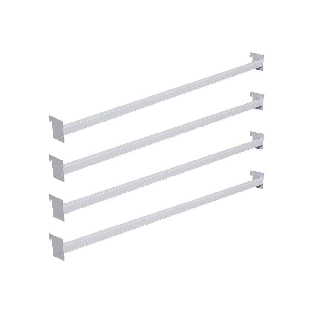 4 Réguas De Aço Carbono 73Cm Branco Para Gôndola Sa Gôndolas