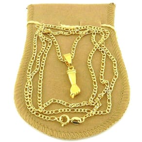 Corrente Masculina 70Cm 2Mm Figa 20Mm Folheada Ouro Cr401
