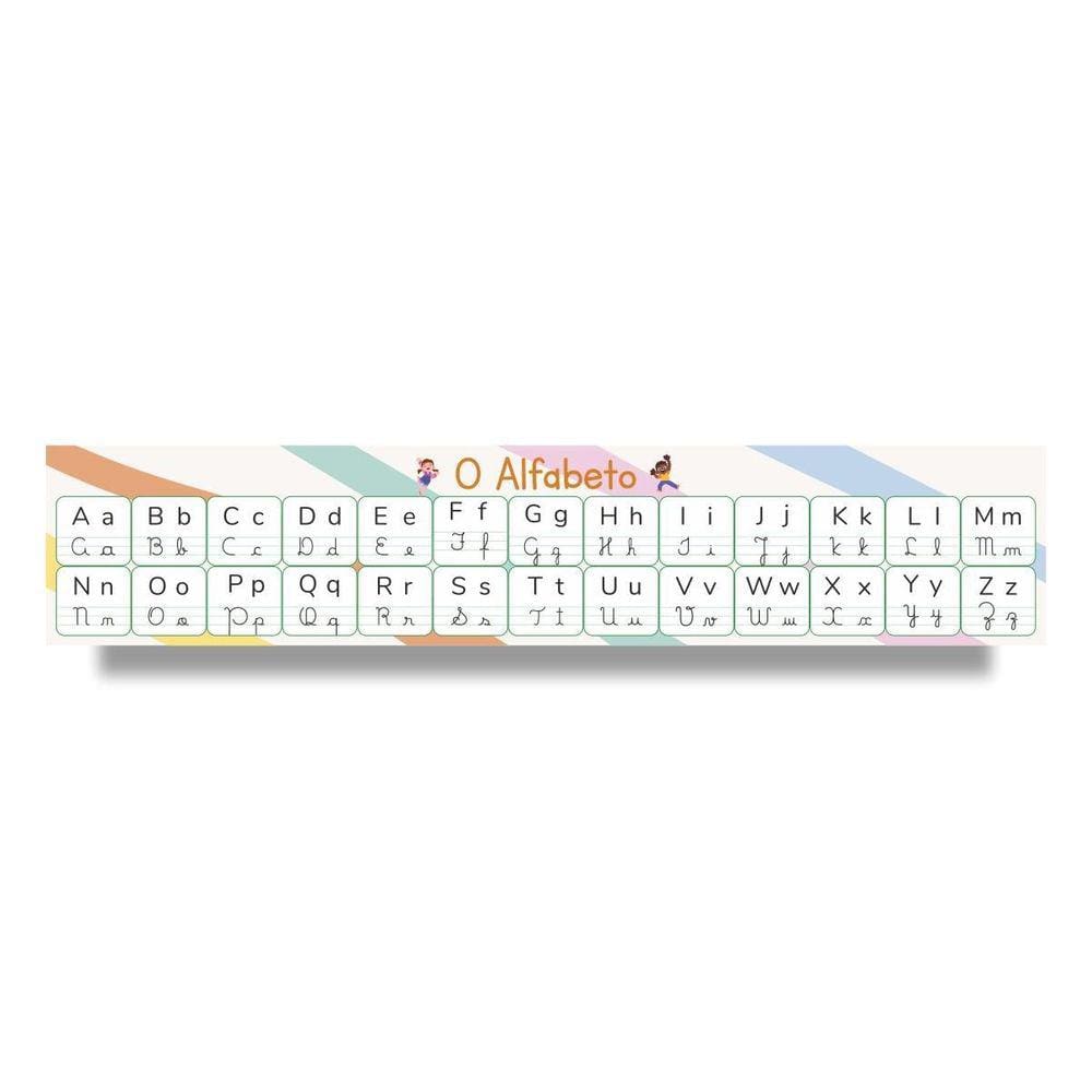 Faixa O Alfabeto 4 Letras Banner Escolar Pedagógico 250X50Cm