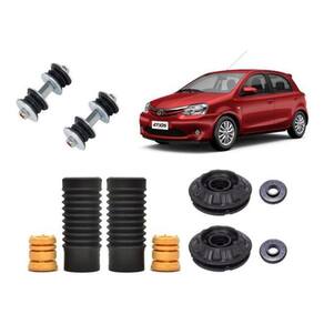 Coxim Batente Dianteiro + Bieleta Etios 2012 13 14 - 2 Kit