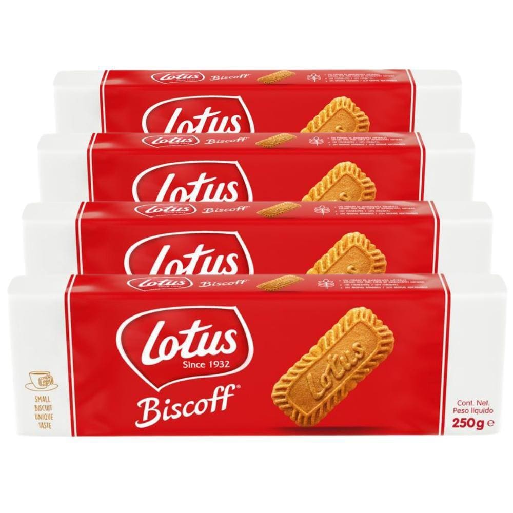 Kit 4 Biscoitos Bolacha Belga Lotus Biscoff 250G