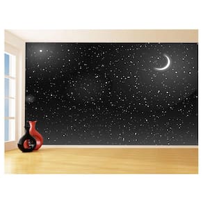 Papel De Parede 3D Espaço Estrelas Fase Da Lua 3,5M Nsp151