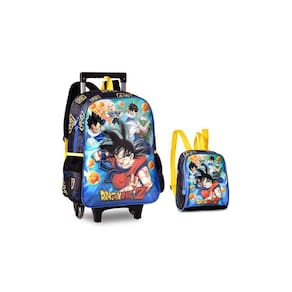 Kit Escolar Dragon Ball Mochila Costas E Rodas + Lancheira