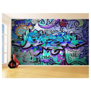 Papel De Parede 3D Arte Graffiti Mural Grafite 3,5M Tra77