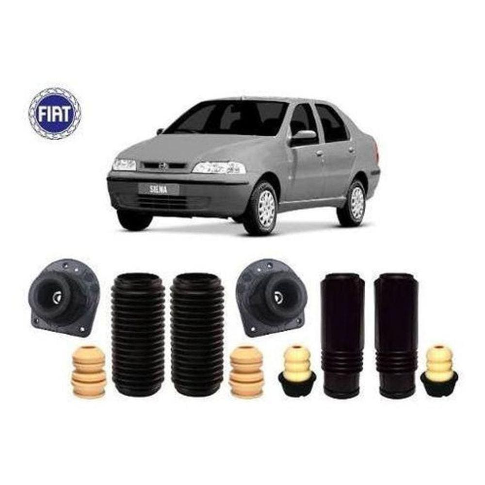 4 Kit Coxim Batente Dianteiro Traseiro Fiat Siena 2007 2008 2009 2010
