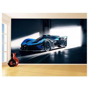 Papel De Parede 3D Carro Bugatti Chiron Pista 3,5M Car10