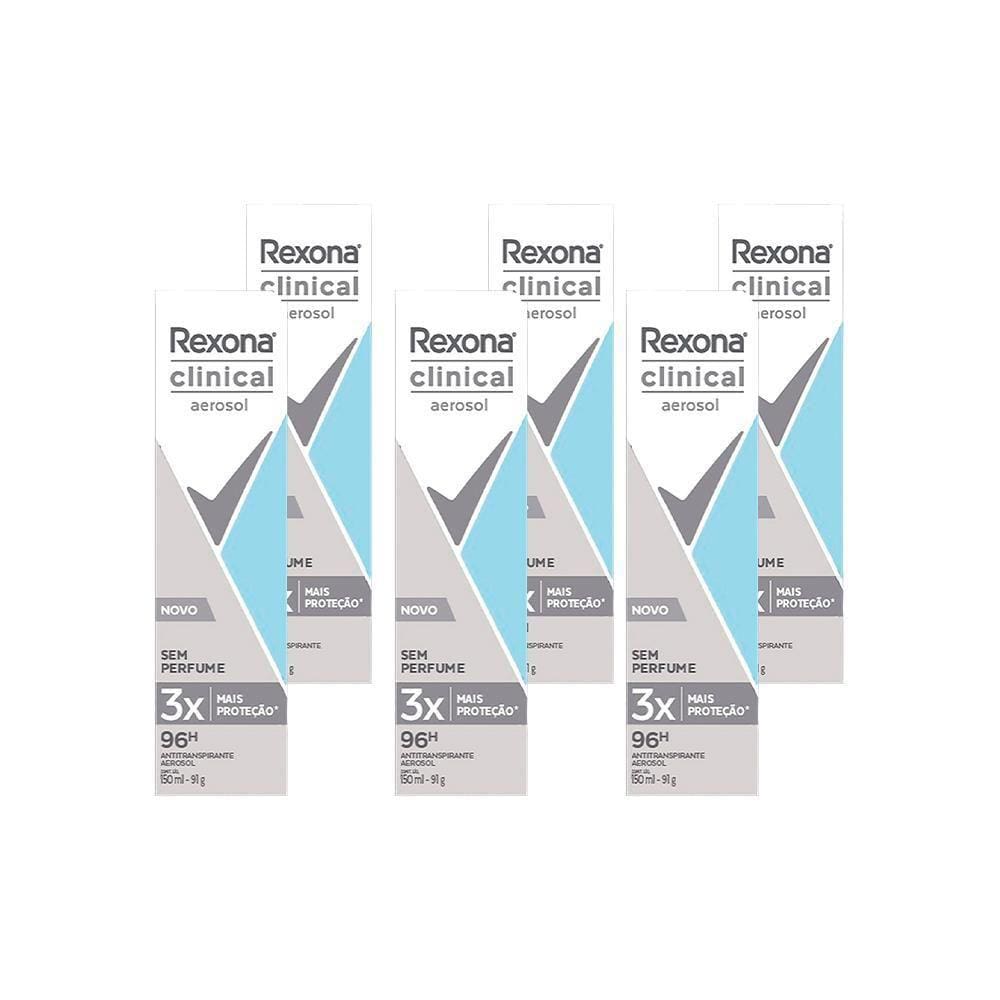 Desodorante REXONA Clinical Aerossol Sem Perfume 150ml