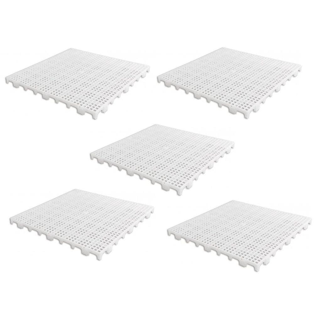 Piso Plástico Branco 50x50 - kit 05 peças