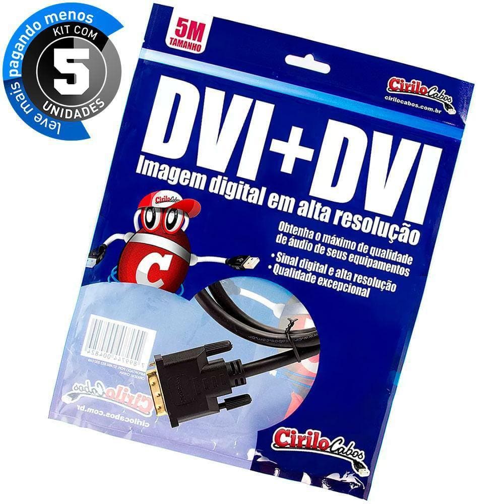 Cabos Dvi Para Dvi, 5 Mt Cirilo Cabos - Kit 5