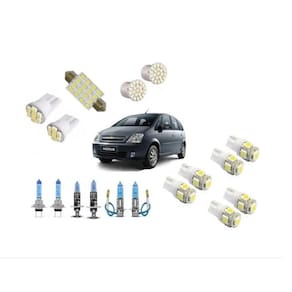 Kit Meriva Farol E Led Super Branca Teto/Farol/Placa/Ré