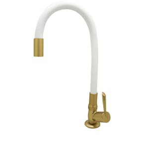 Torneira Cozinha De Mesa Gold Fosco Com Tubo Colorido Bco