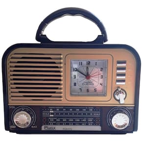 Rádio Relógio Retrô vintage Aux Usb Pendrive Cartão Am Fm Sw