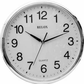 Relogio De Parede Grande Branco E Prata 36X36Cm Lindo