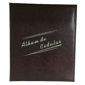 Álbum Acolchoado Grande Marrom Para 60 Cédulas Pinos