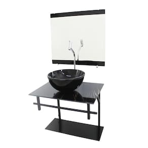 Kit Gabinete Banheiro 60Cm Mármore Preto + Torneira