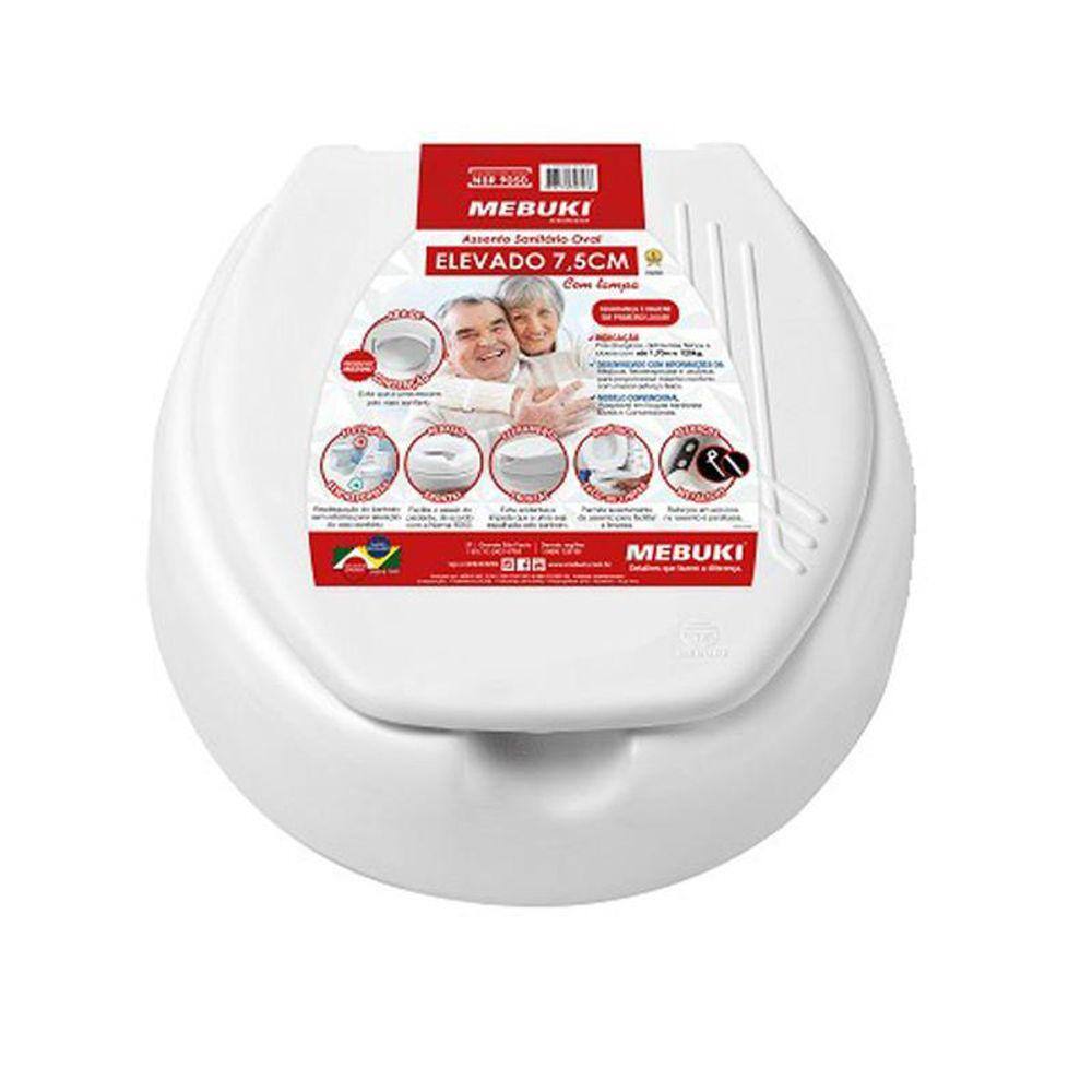 Assento 7,5Cm De Altura Elevado Para Vaso Sanitário Pne