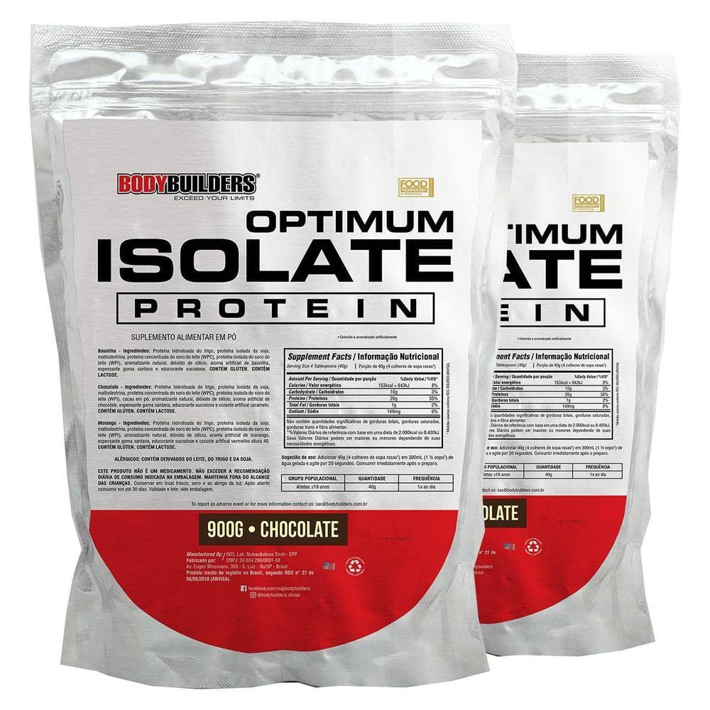 Kit 2 Whey Protein Optimum Isolate 900G
