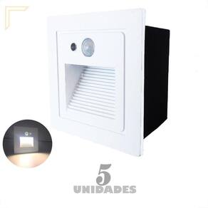 Kit 5 Balizador Embutido Sensor De Presença Parede Led Lup73