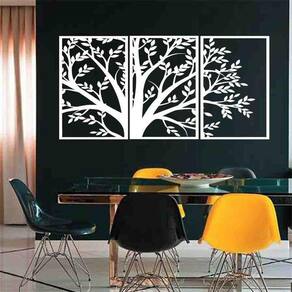 Quadro Decorativo Árvore Branca 6Mm Vazado - Mdf