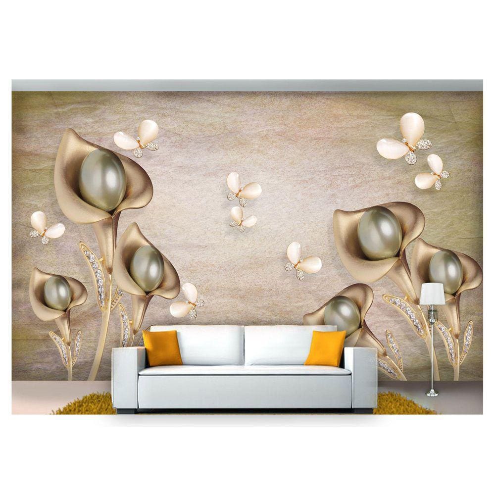 Papel De Parede Floral Flores Textura Sala 3D 3M² Xfl205