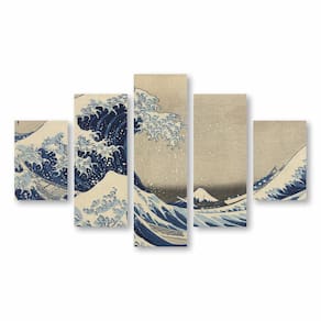 Quadro A Grande Onda De Kanagawa Arte Canvas 110X65Cm