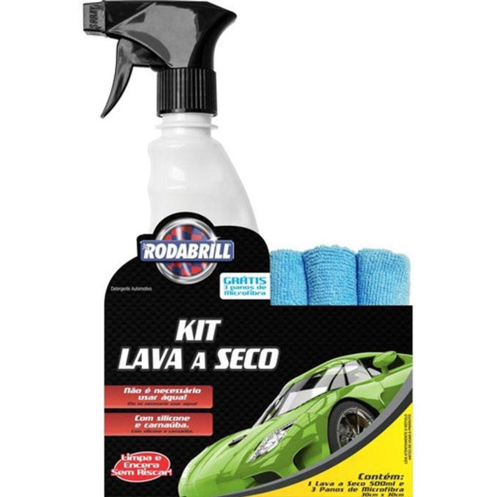 Lava A Seco Rodabrill + 3 Panos De Microfibra