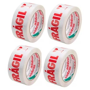 Combo 4 Unidades De Fita Adesiva Cuidado Fragil 48Mm
