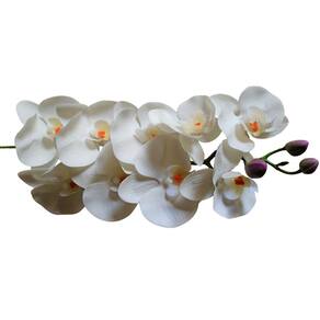 Orquídeas artificias 3D em silicone 6 hastes branco