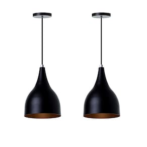 Kit 2 Lustre Pendente Gota Preto Alumínio Decorações