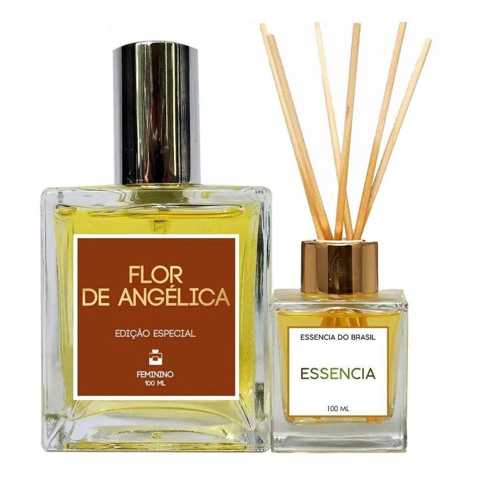 Kit Perfume Feminino Flor Angélica 100Ml + Difusor Para Casa
