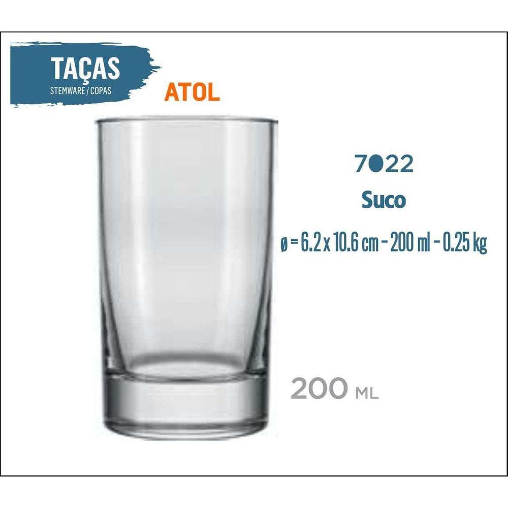 12 Copos Atol 200Ml - Multiuso
