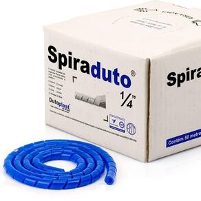 Organizador Fios E Cabos Spiraduto 1/4 Azul - 50 Metros